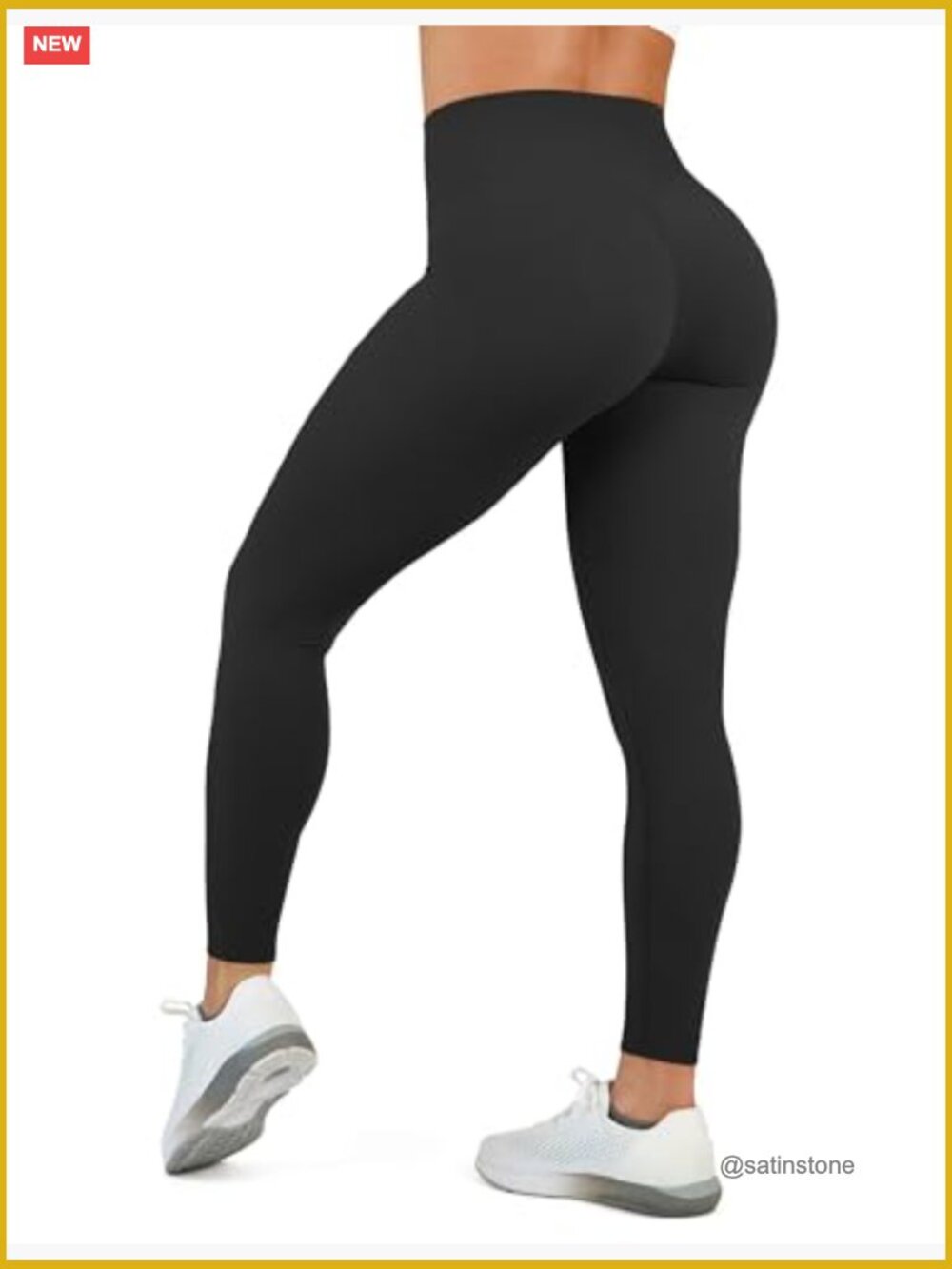 High Waisted Nylon Spandex Leggings No Front Seam Tummy Control Yoga Pants - Picture 2 of 7